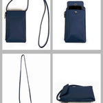 Grace Vegan Leather Mobile Sling Bag Cobalt Blue Detail