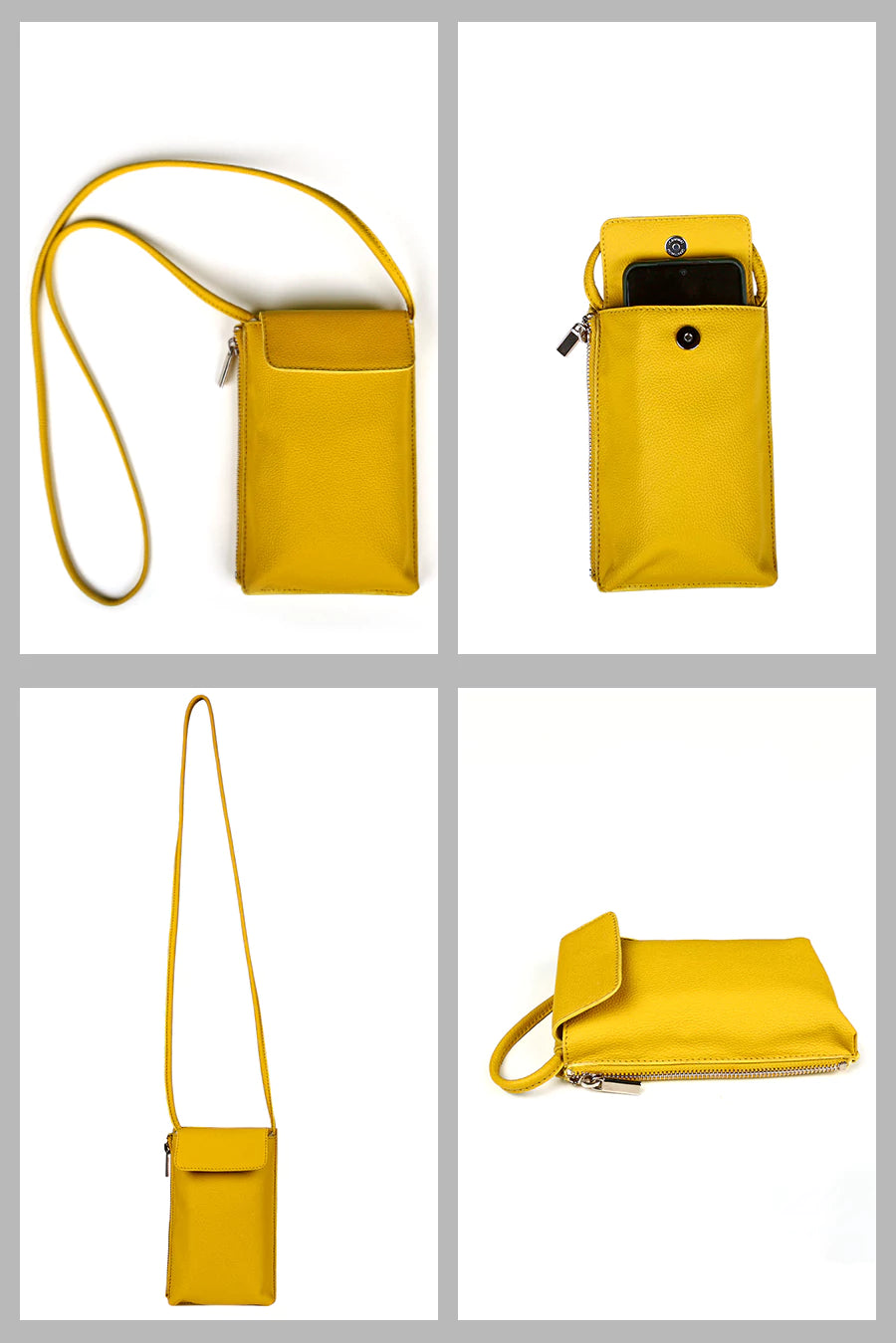 Grace Vegan Mobile Sling Bag citron detail