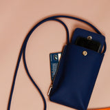 Grace Vegan Leather Mobile Sling Bag Cobalt Blue Open