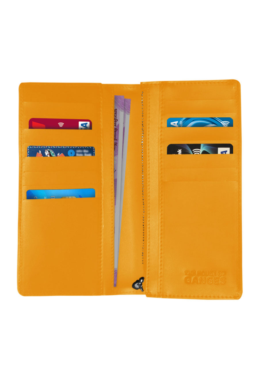 Vegan Nori Women Wallet with multiple crad slots Turmeric 