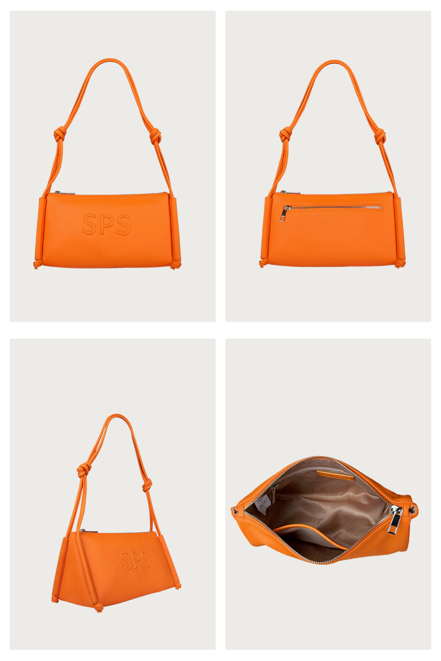 Claire Vegan Women Handbag Pumpkin Detail
