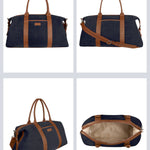 Joey soft jute travel duffle bag women spruce detail