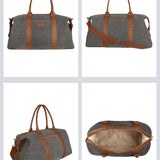 Joey soft jute travel duffle bag women pewter detail