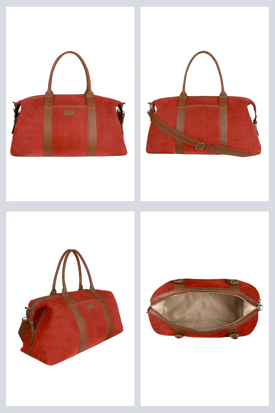 Joey soft jute travel luggage bag men tomato detail