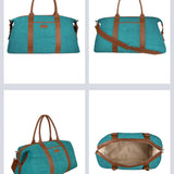 Joey soft jute travel duffle bag women turquoise detail