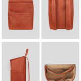 Dobins Vegan Leather travel Backpack Cognac Detail