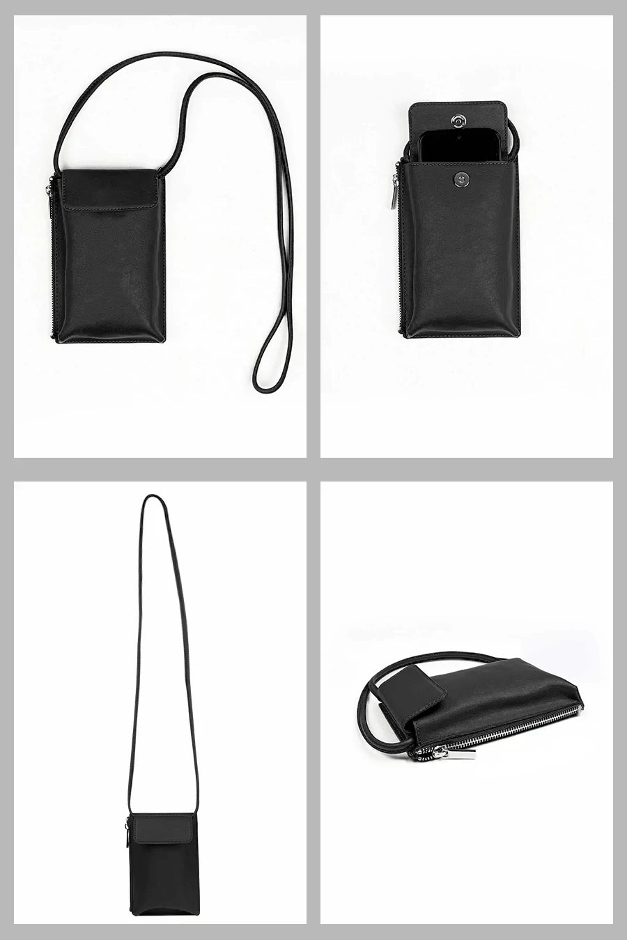 Grace Vegan Mobile Bag black detail