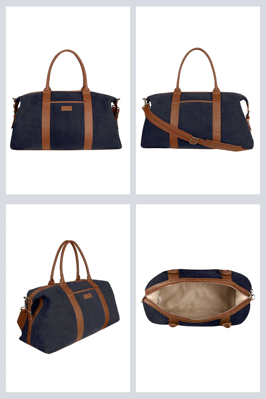 Joey soft jute travel luggage bag men spruce detail