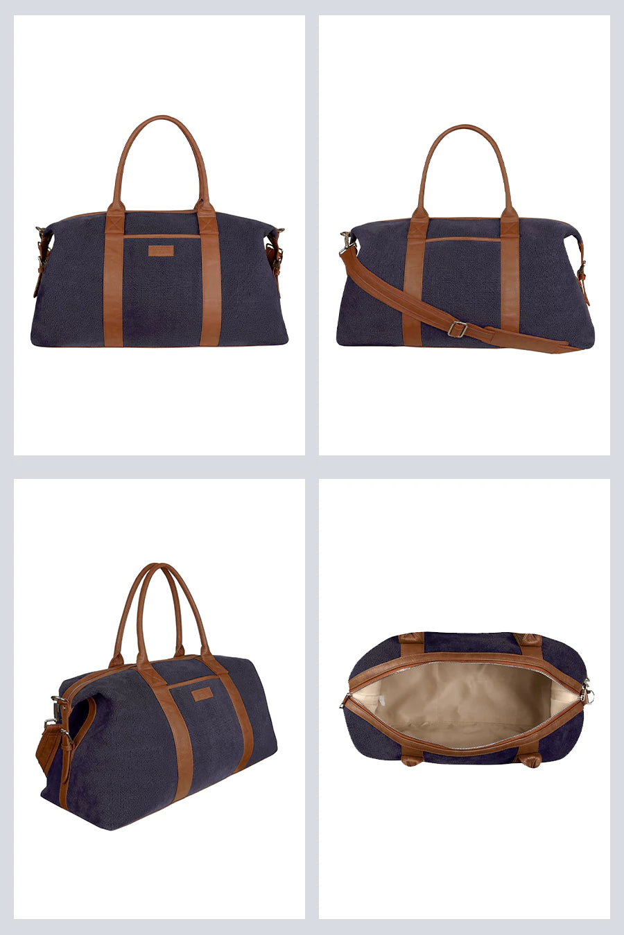 Joey soft jute travel duffle bag women lavender detail