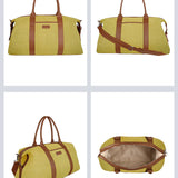 Joey soft jute travel duffle bag women lime detail