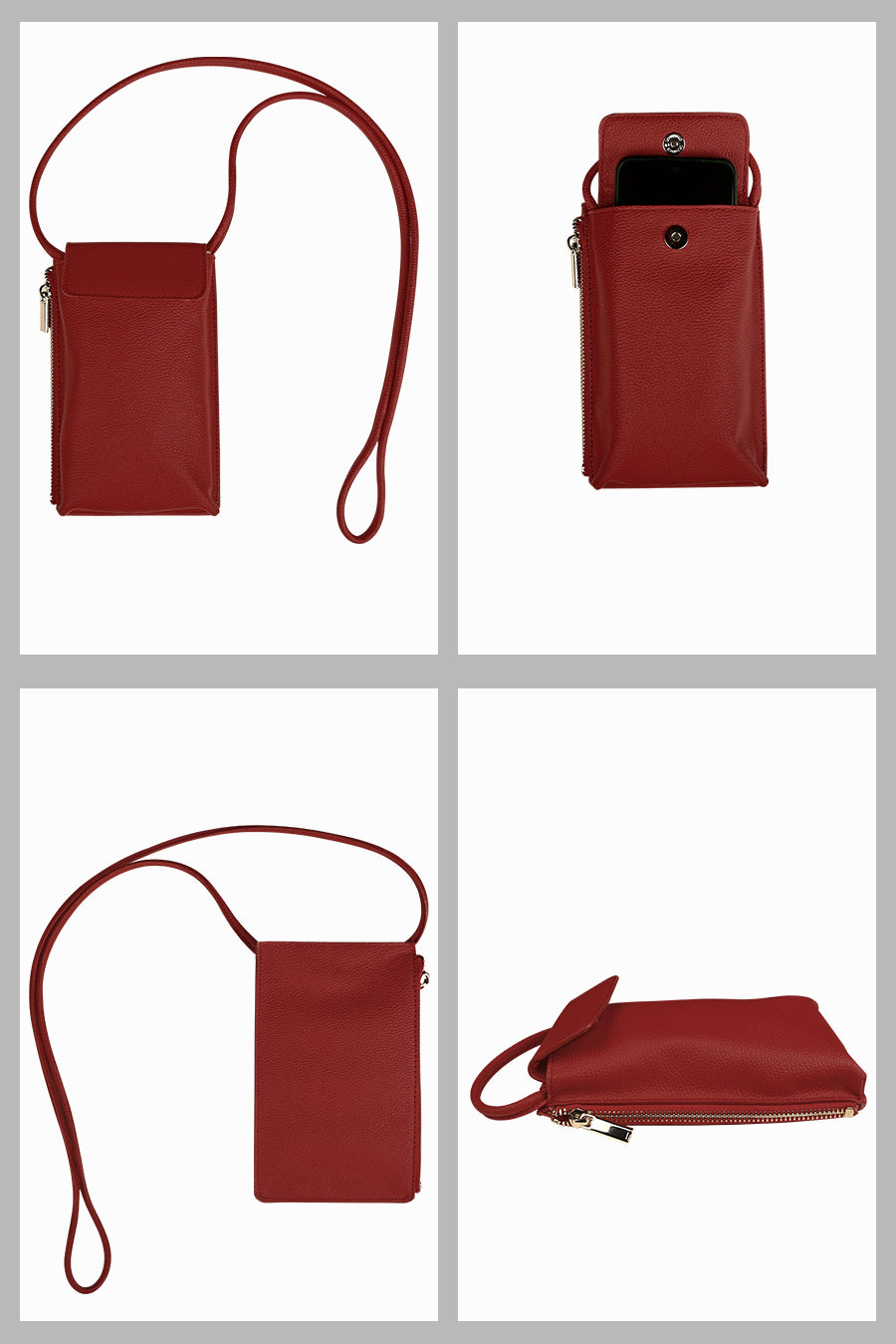 Grace Vegan Leather Mobile Sling Bag Beetroot Detail